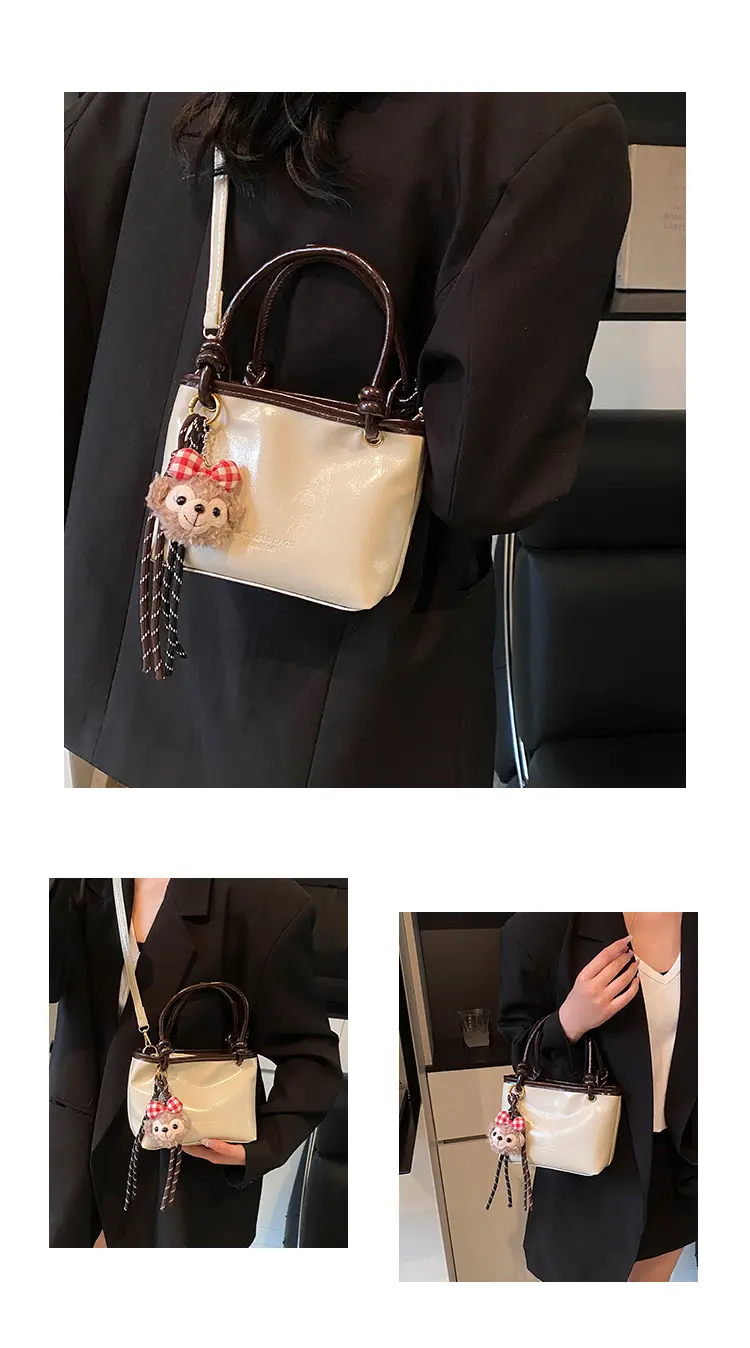Pink Leather Shoulder Bag with Tassel for Women — feature 21
