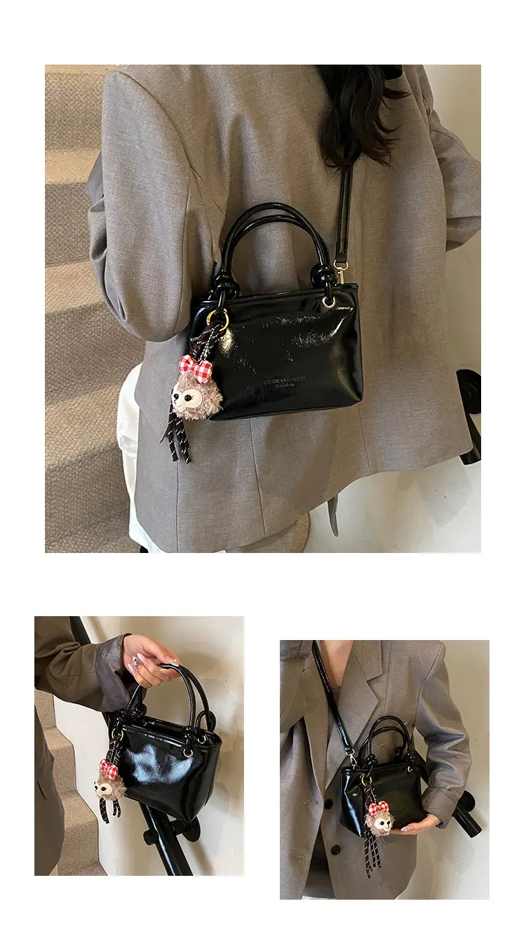 Pink Leather Shoulder Bag with Tassel for Women — feature 22