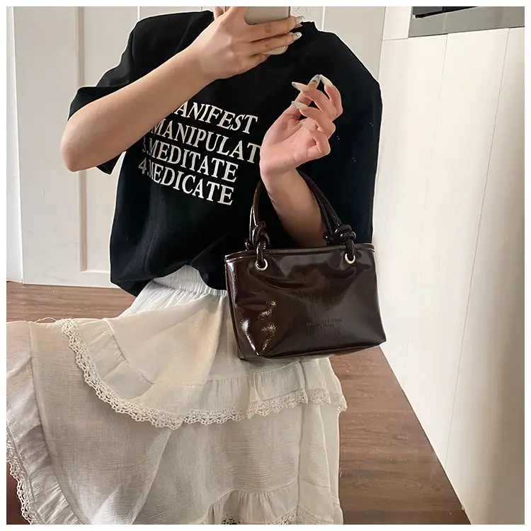 Pink Leather Shoulder Bag with Tassel for Women — feature 9