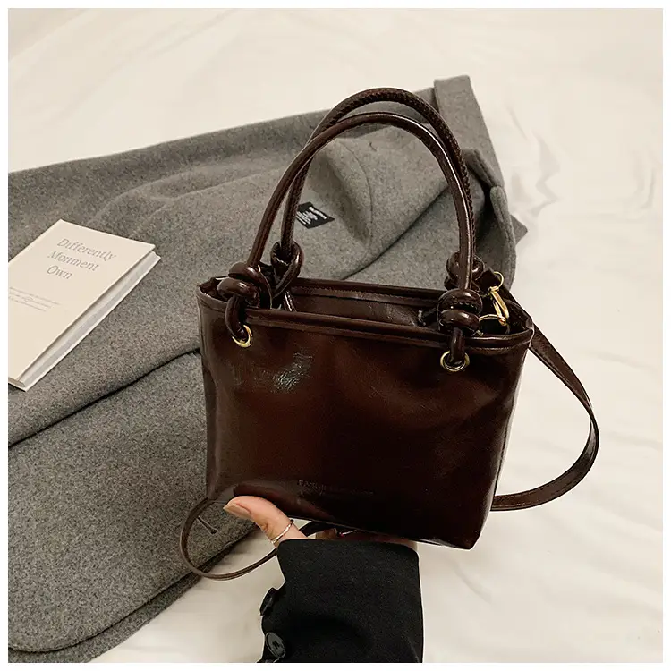 Pink Leather Shoulder Bag with Tassel for Women