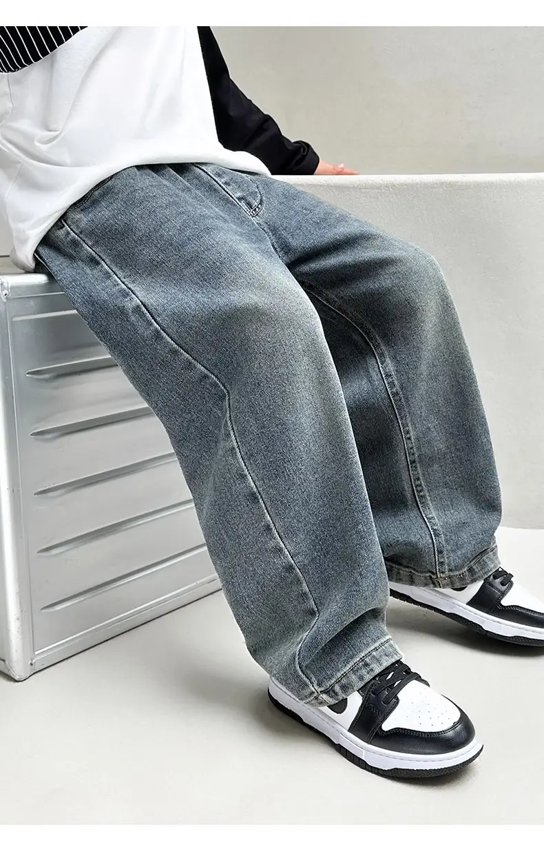 Boys' Spring Pants Straight-Leg Pants Children's Jeans Wide-Leg Pants 2026 New Style for Older Kids Loose Korean Style Long Pants — feature 13