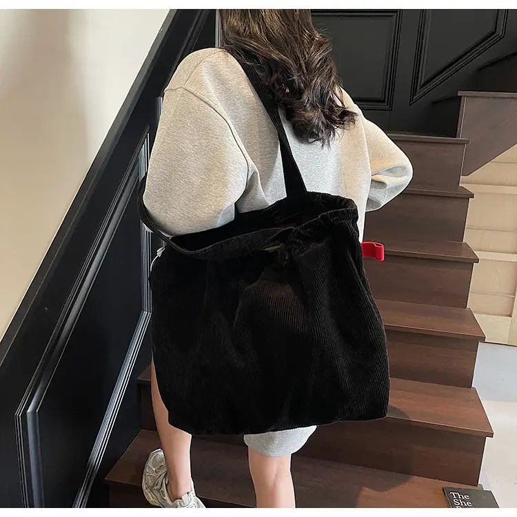 Hong Kong Style Brown Corduroy Shoulder Crossbody Bag — feature 20