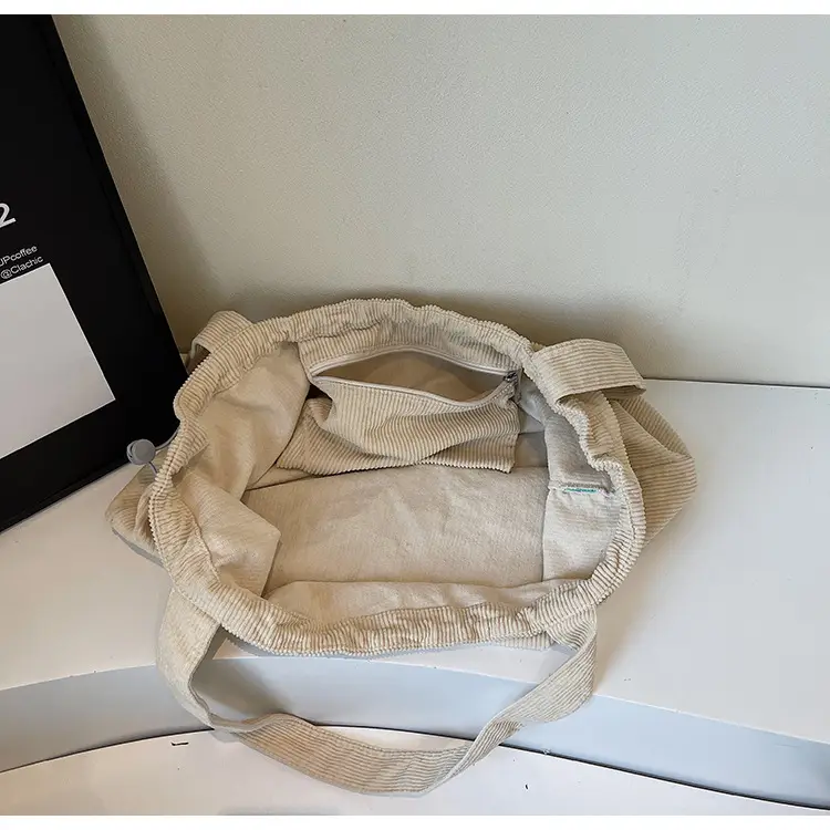 Hong Kong Style Brown Corduroy Shoulder Crossbody Bag — feature 36