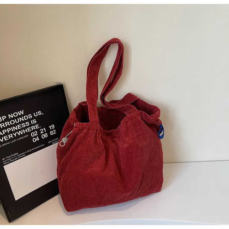 Hong Kong Style Brown Corduroy Shoulder Crossbody Bag — feature 39