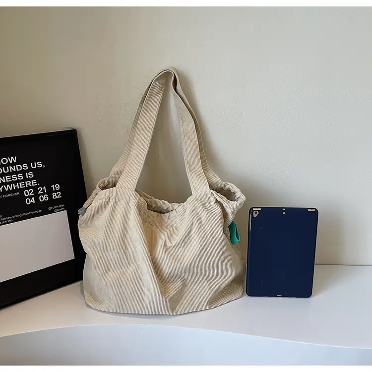 Hong Kong Style Brown Corduroy Shoulder Crossbody Bag — feature 40