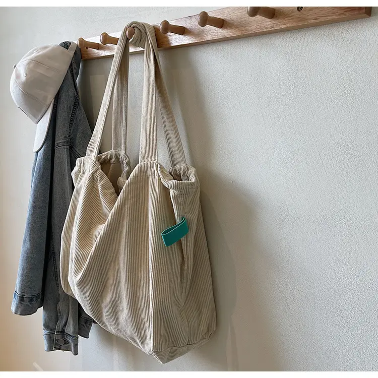 Hong Kong Style Brown Corduroy Shoulder Crossbody Bag — feature 44