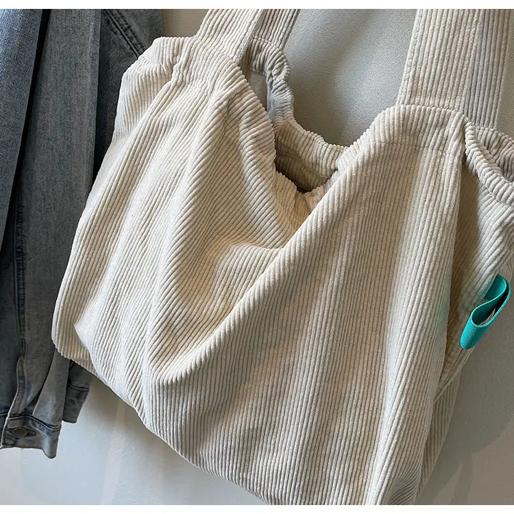Hong Kong Style Brown Corduroy Shoulder Crossbody Bag — feature 45