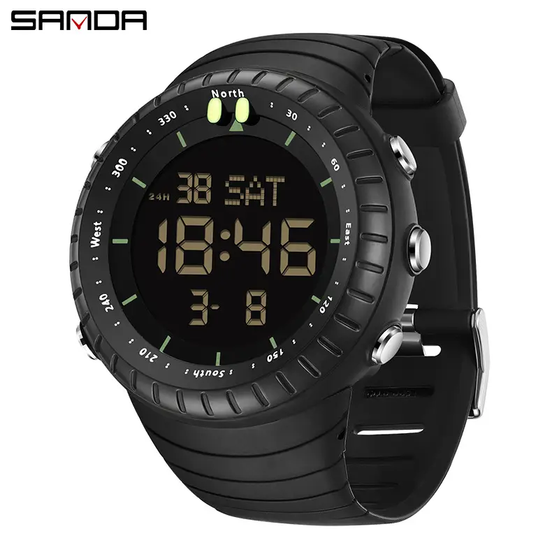 Sanda Digital Analog Watch Outdoor Sports Waterproof Tan - Image 18
