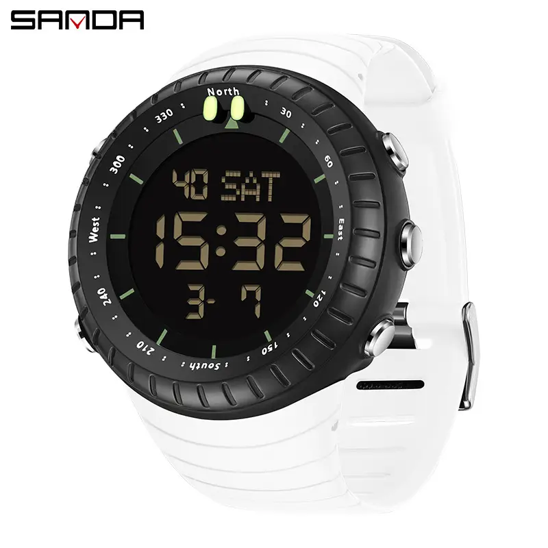 Sanda Digital Analog Watch Outdoor Sports Waterproof Tan - Image 19