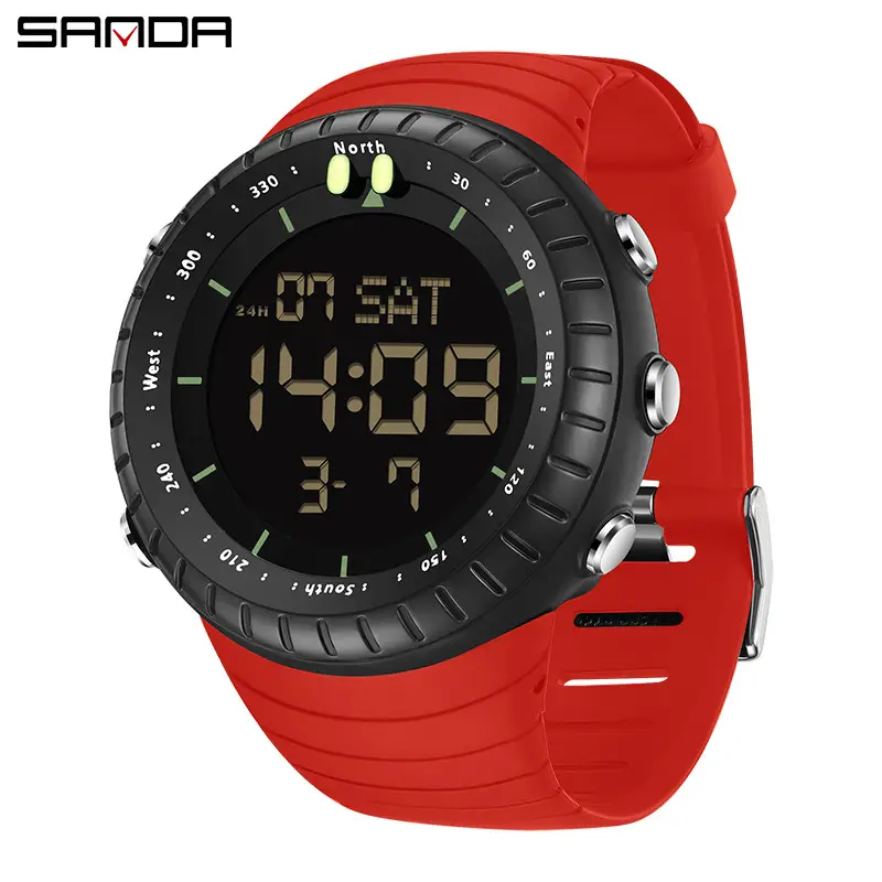 Sanda Digital Analog Watch Outdoor Sports Waterproof Tan - Image 21