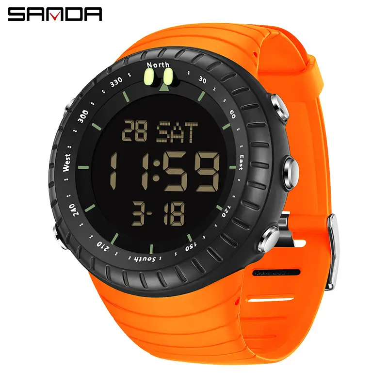 Sanda Digital Analog Watch Outdoor Sports Waterproof Tan - Image 22
