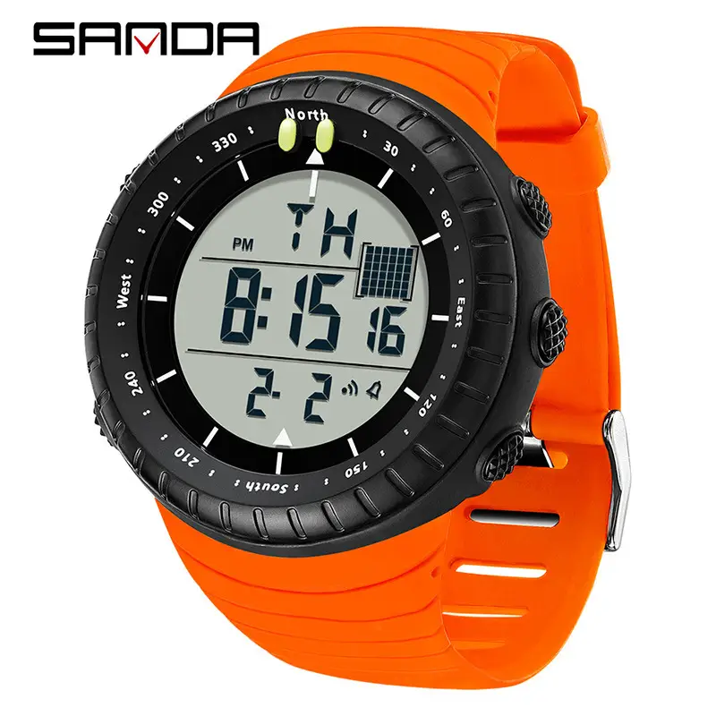 Sanda Digital Analog Watch Outdoor Sports Waterproof Tan - Image 6