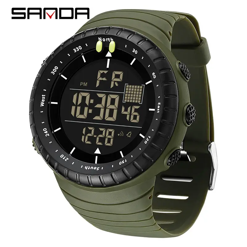 Sanda Digital Analog Watch Outdoor Sports Waterproof Tan - Image 7