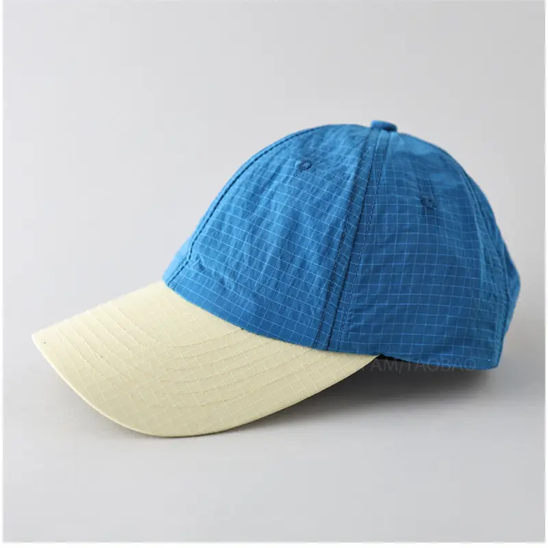 Men Grey Beige Baseball Cap with Curved Eaves - Image 5