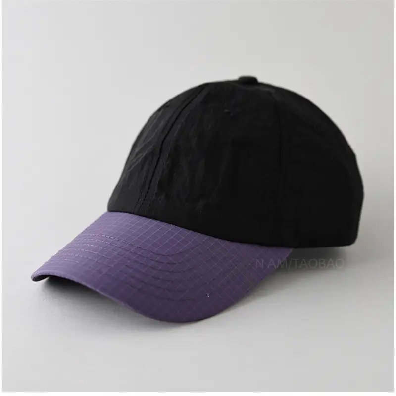 Men Grey Beige Baseball Cap with Curved Eaves - Image 6