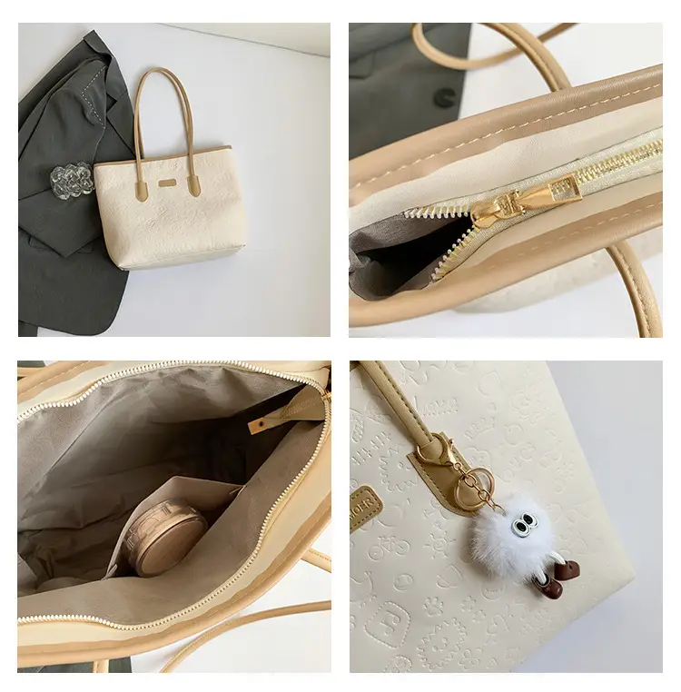 Black Korean Work Commuter Shoulder Bag with Cute Charm — feature 10