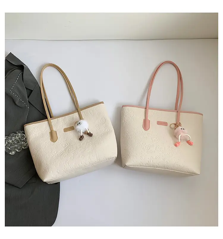 Black Korean Work Commuter Shoulder Bag with Cute Charm — feature 26