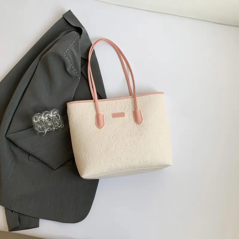 Black Korean Work Commuter Shoulder Bag with Cute Charm - Image 6