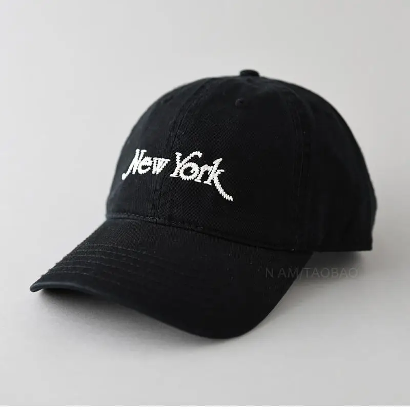 New York Letter Baseball Cap Black Men Women