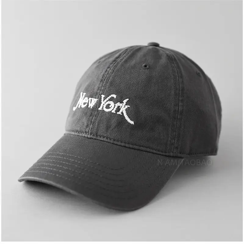 New York Letter Baseball Cap Black Men Women