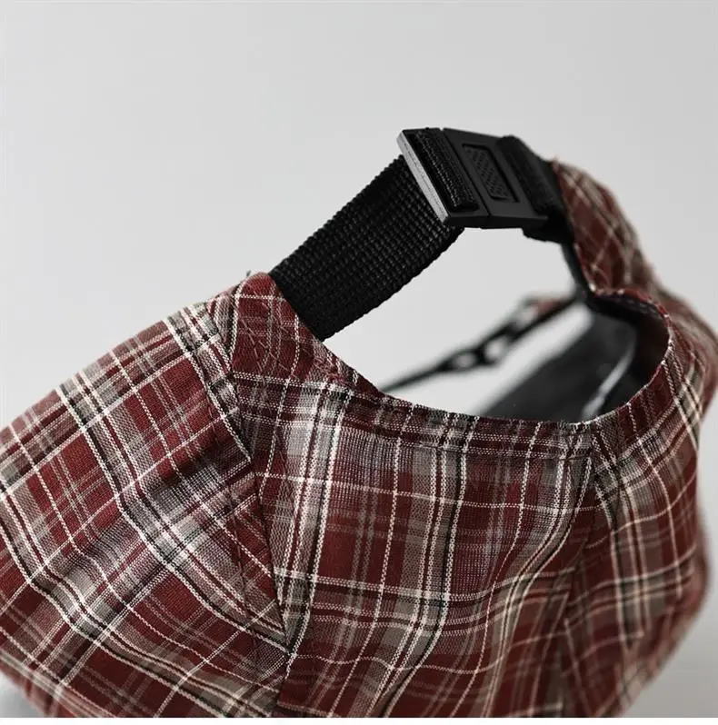 Japanese Plaid Drawstring Cap for Men Women — feature 8