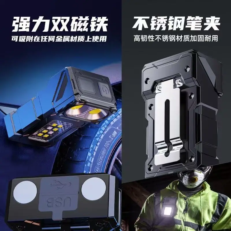 Cross-border Keychain Light Type-C Charging Outdoor High Brightness Small Steel Cannon Night Light Double Light Source Strong Light Mini Flashlight - Image 3