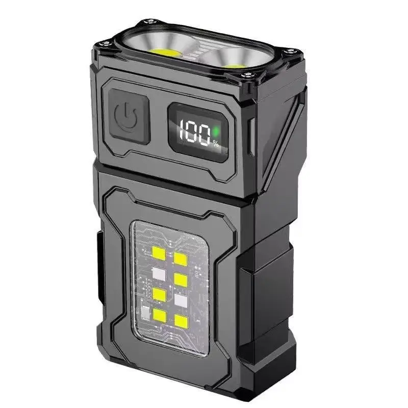 Cross-border Keychain Light Type-C Charging Outdoor High Brightness Small Steel Cannon Night Light Double Light Source Strong Light Mini Flashlight - Image 6