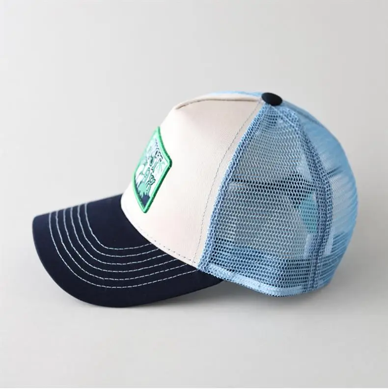 Men's Green Embroidered Mesh Cap with Orange Back — feature 10