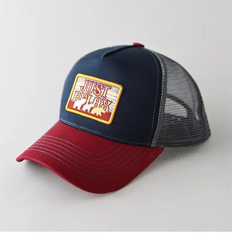 Men's Green Embroidered Mesh Cap with Orange Back — feature 2