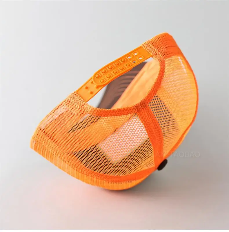 Men's Green Embroidered Mesh Cap with Orange Back — feature 9