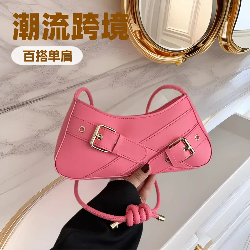 Pink Biker Style Women's Shoulder Bag 2026 - Image 8