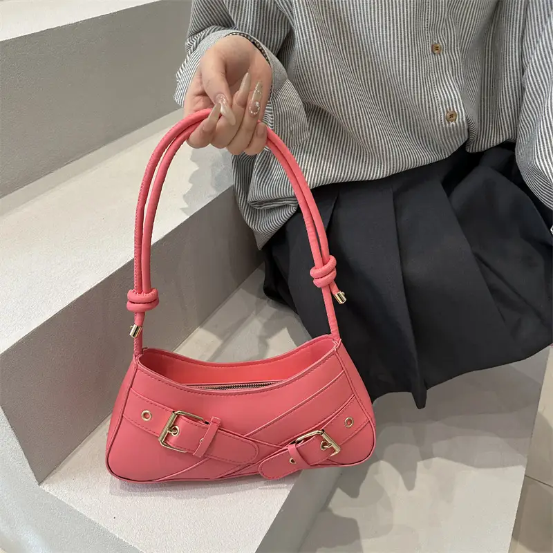 Pink Biker Style Women's Shoulder Bag 2026 - Image 3