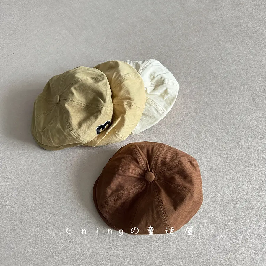 Brown Beanie Cap for Baby Spring Autumn Thin Small - Image 6