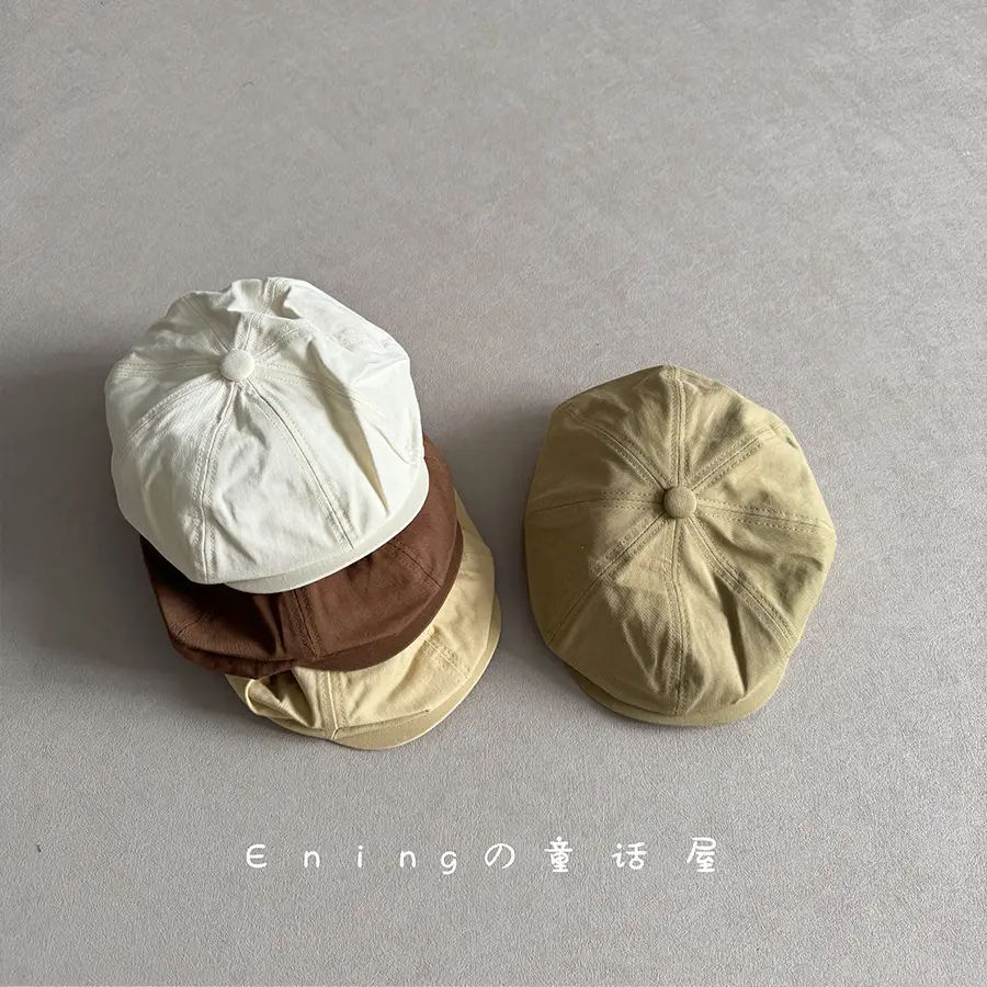 Brown Beanie Cap for Baby Spring Autumn Thin Small - Image 7
