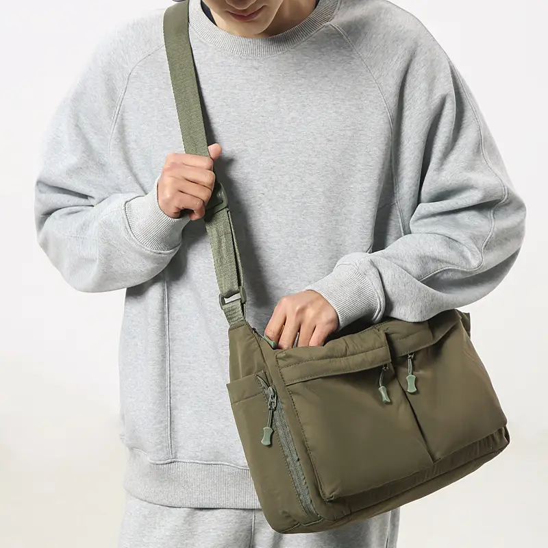 Men's Japanese Hip-hop Crossbody Bag Olive Green 2025 - Image 6