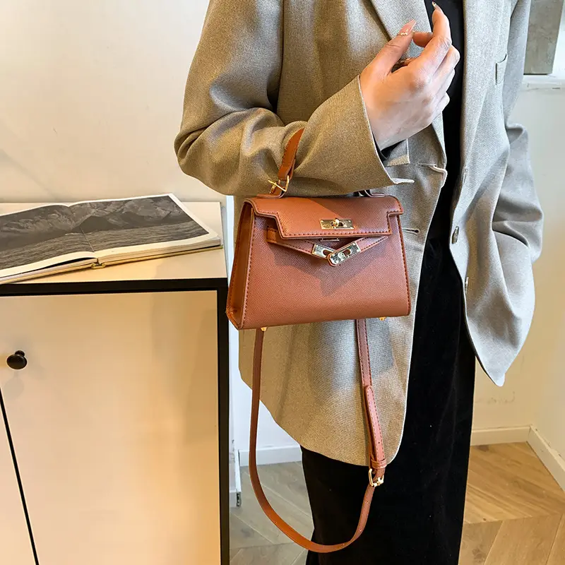 Orange Leather Shoulder Crossbody Bag for Women 2025 - Image 6