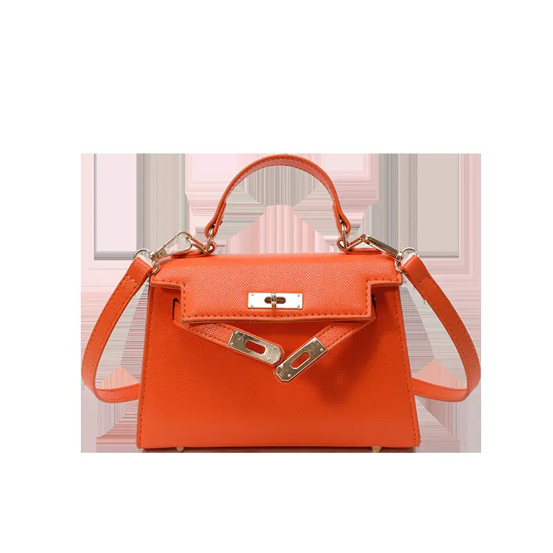 Orange Leather Shoulder Crossbody Bag for Women 2025 - Image 9