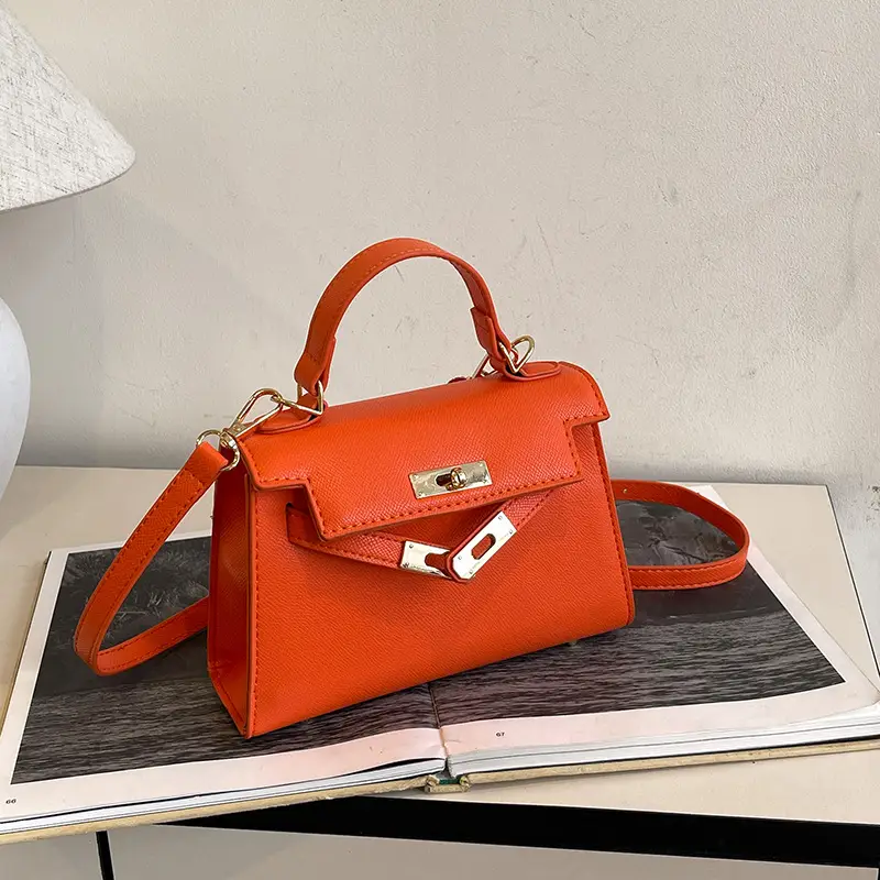 Orange Leather Shoulder Crossbody Bag for Women 2025 - Image 3