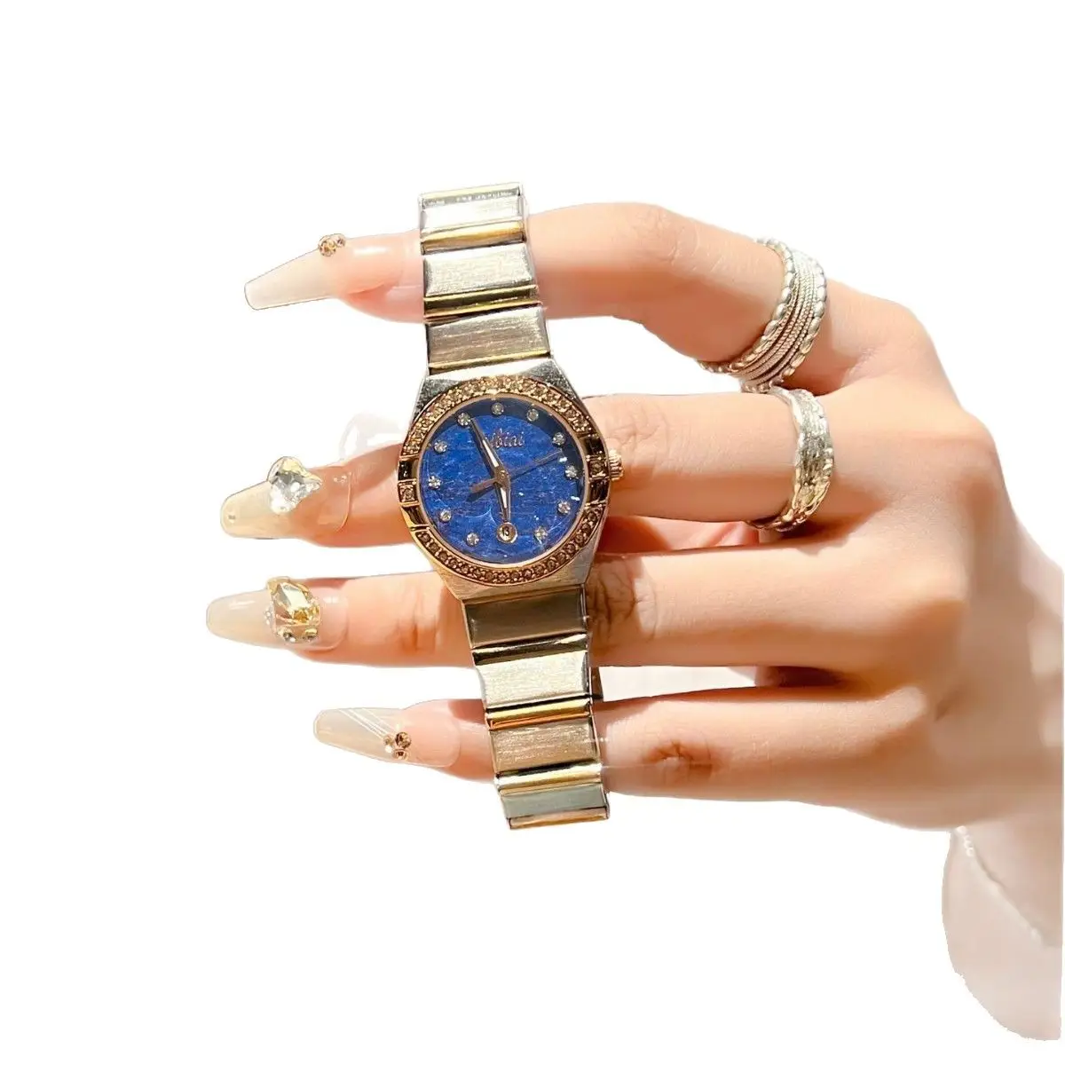 Women's Cross-Brand Diamond Watch with Log Steel Band - Image 5