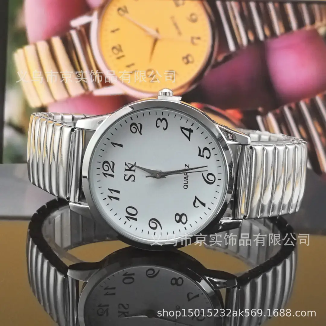 Middle-Aged and Elderly Pointer Digital Face Men and Women Quartz Large Dial Watch Elastic Band Couple Fashion Wholesale — feature 6