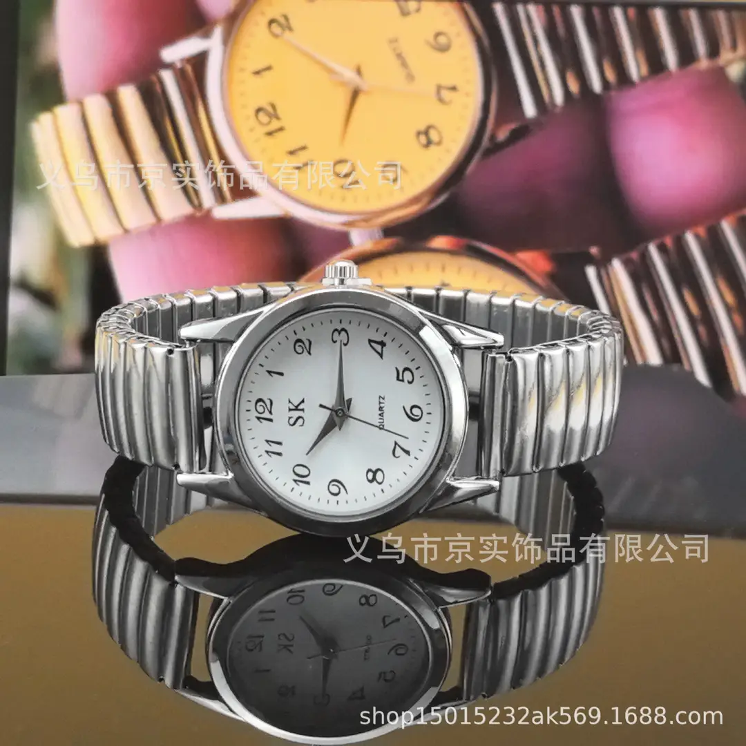 Middle-Aged and Elderly Pointer Digital Face Men and Women Quartz Large Dial Watch Elastic Band Couple Fashion Wholesale — feature 7