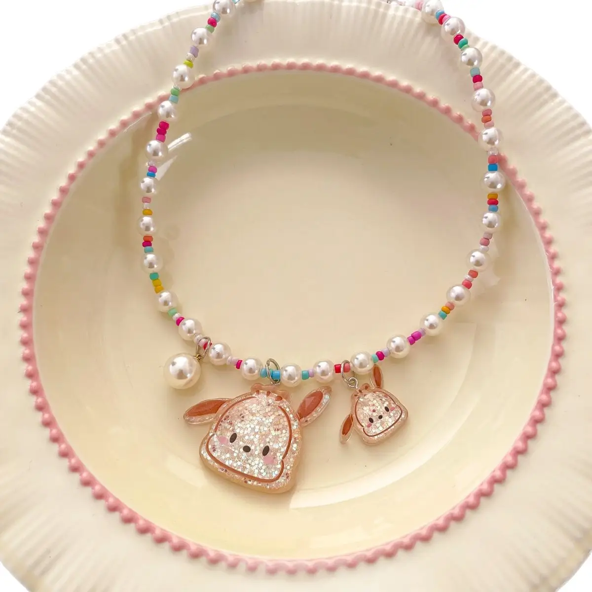 New Cartoon Kroomi Children's Necklace Little Girl Colorful Beaded Neck Chain - Image 15
