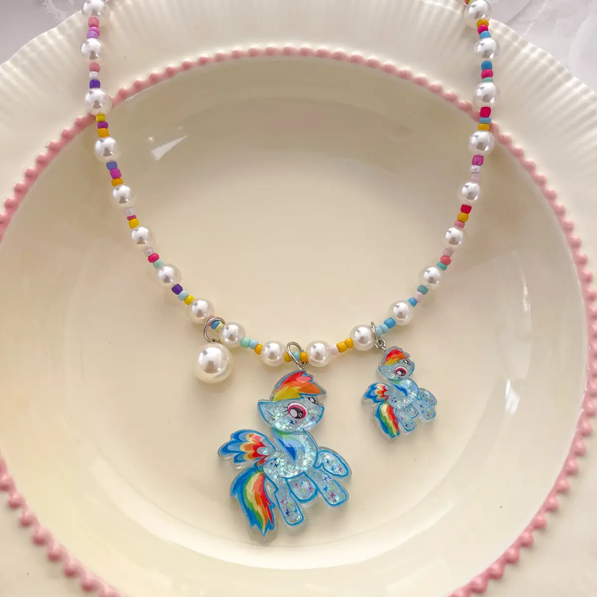 New Cartoon Kroomi Children's Necklace Little Girl Colorful Beaded Neck Chain - Image 10