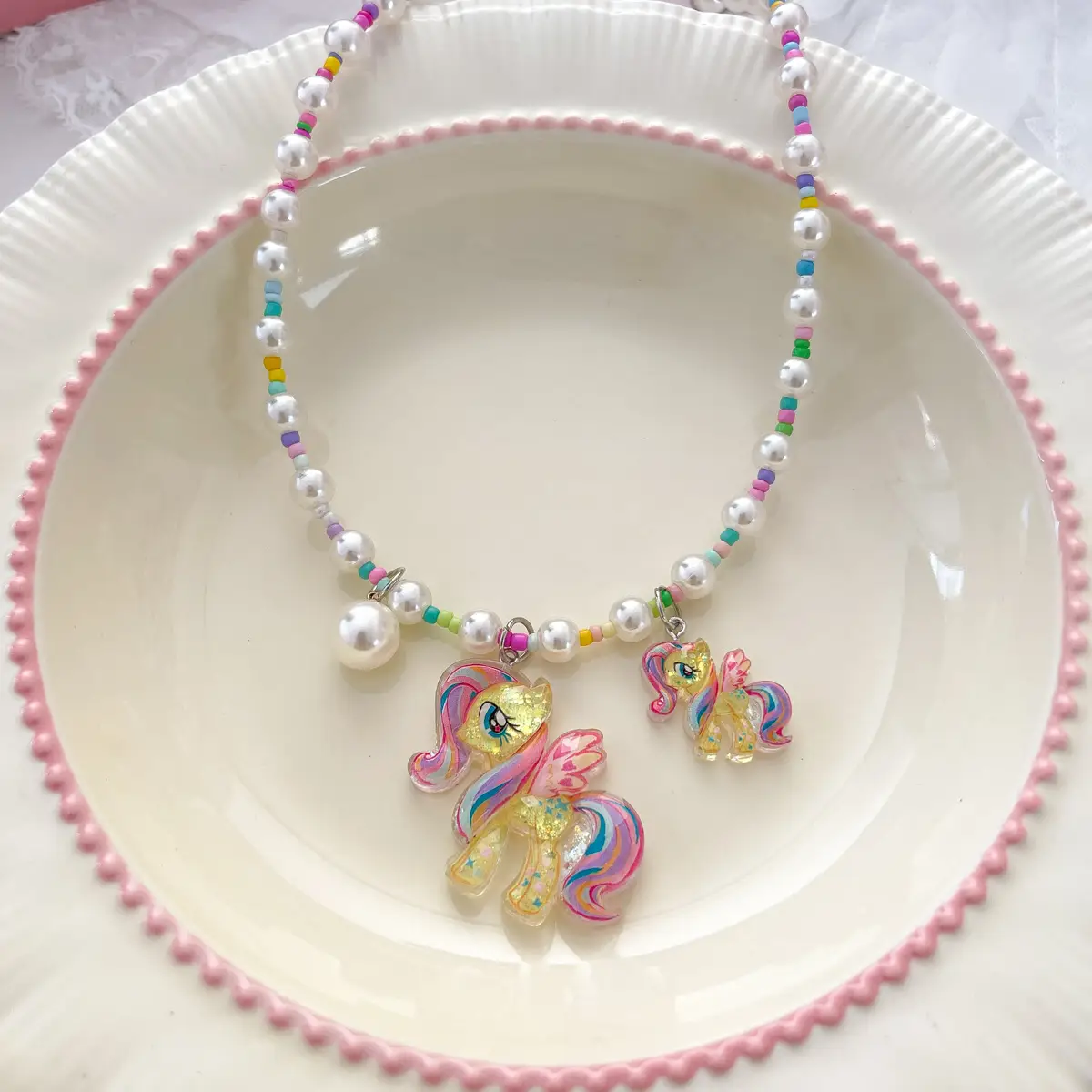 New Cartoon Kroomi Children's Necklace Little Girl Colorful Beaded Neck Chain - Image 7
