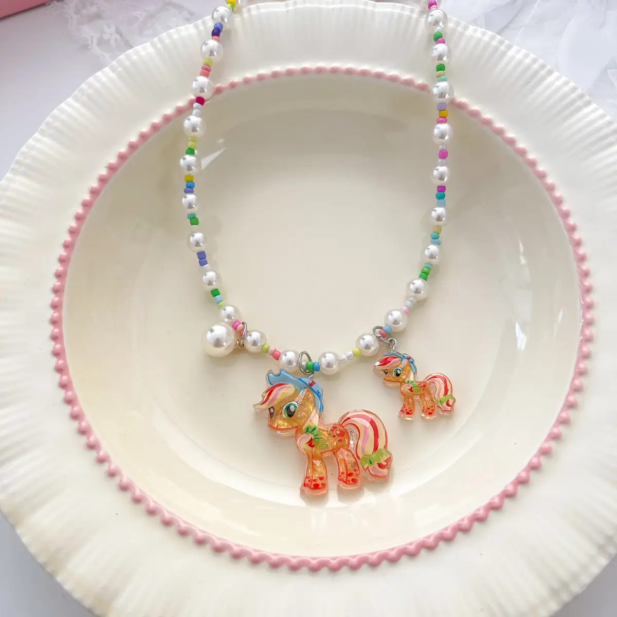 New Cartoon Kroomi Children's Necklace Little Girl Colorful Beaded Neck Chain - Image 8