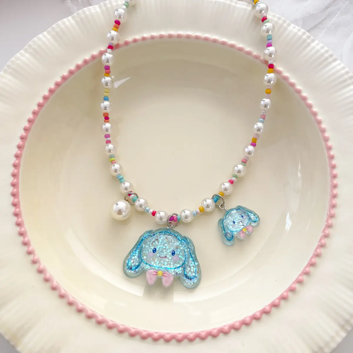 New Cartoon Kroomi Children's Necklace Little Girl Colorful Beaded Neck Chain - Image 9