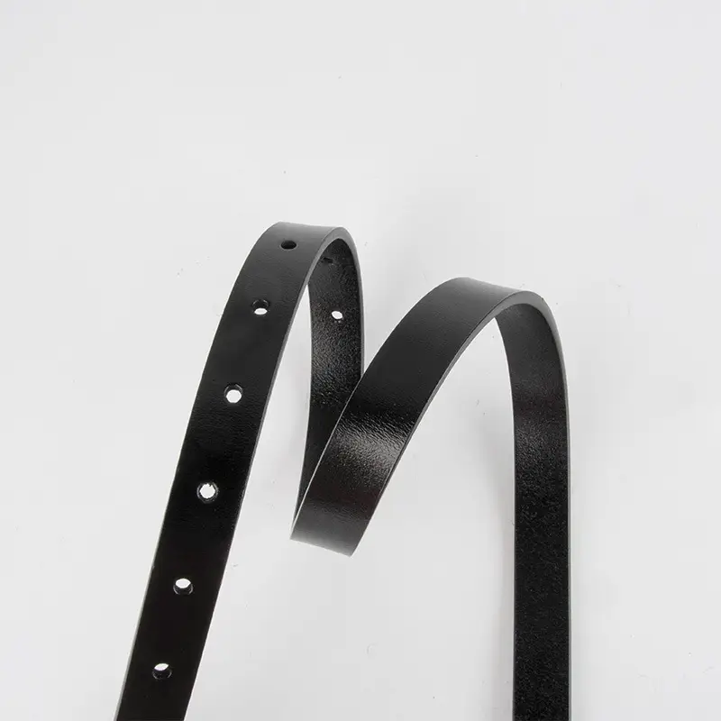 Women Black Leather Belt with Silver Buckle - Image 6