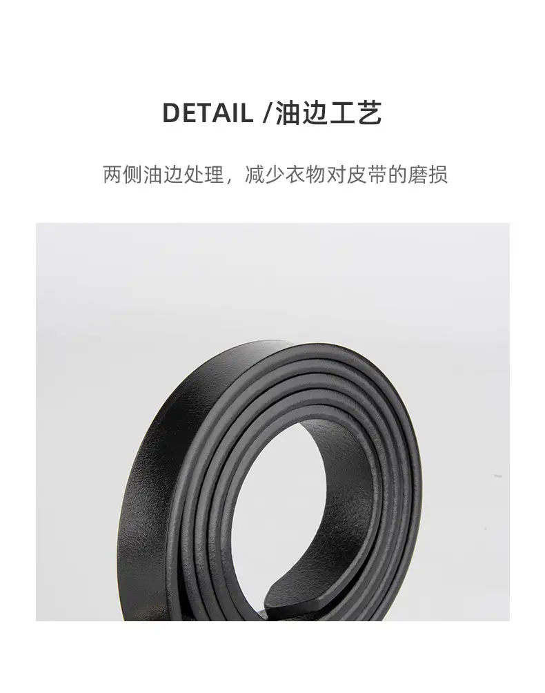 Women Black Leather Belt with Silver Buckle — feature 7