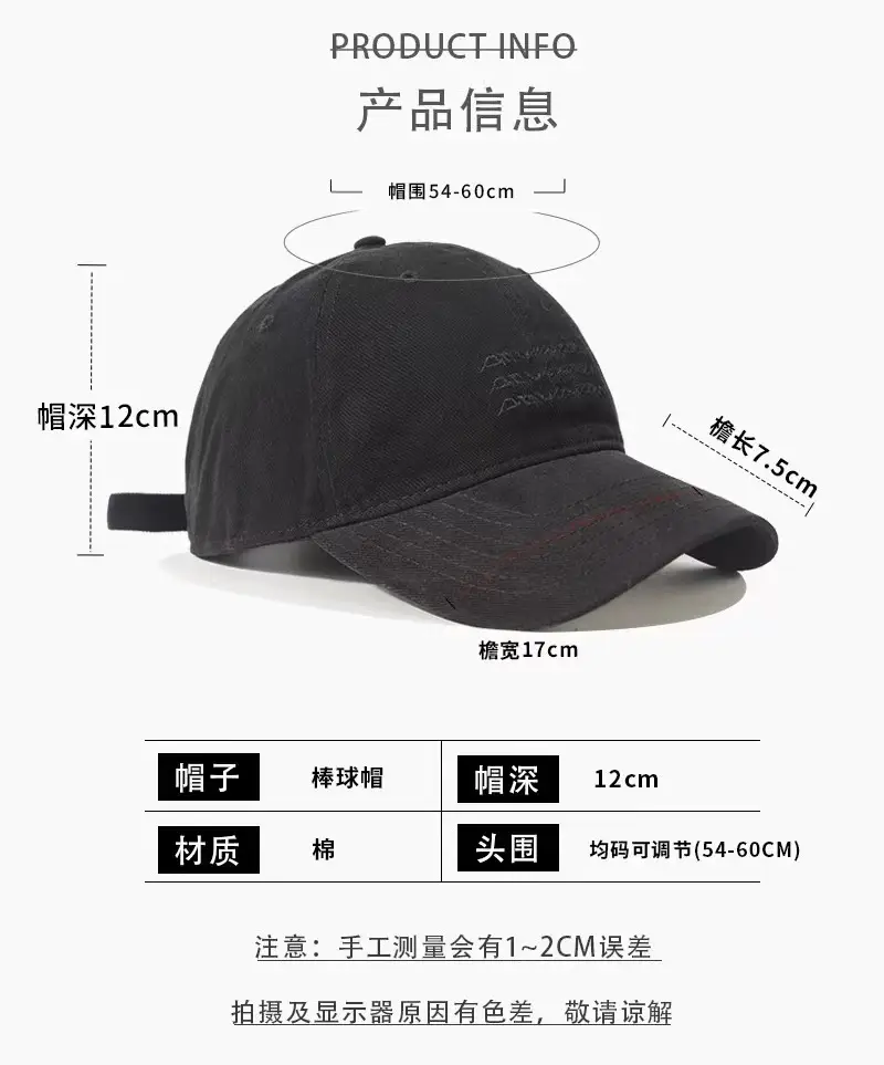 Men's Vintage Cotton Baseball Cap Sanding Sunscreen All-match — feature 20