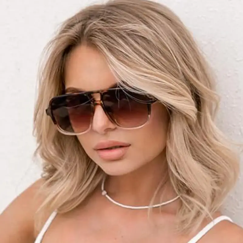 White Gray Aviator Sunglasses for Men Women - Image 12